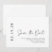 Eenvoudig minimalistisch modern script lettertype  save the date (Voorkant / Achterkant)