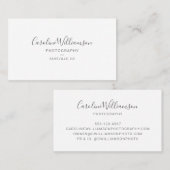 Eenvoudig minimalistisch modern script zwart-wit visitekaartje (Voorkant / Achterkant)