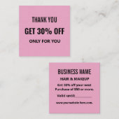 Eenvoudig Minimalistisch Modern Trendsettend Zwart Kortingskaartje (Voorkant / Achterkant)