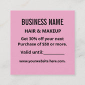 Eenvoudig Minimalistisch Modern Trendsettend Zwart Kortingskaartje (Achterkant)