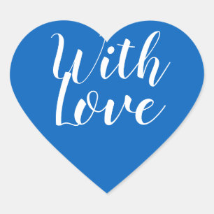 Eenvoudig minimalistisch modern trendy blauw met l hart sticker