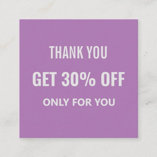 Eenvoudig minimalistisch modern trendy Paarse & wi Kortingskaartje (Voorkant)