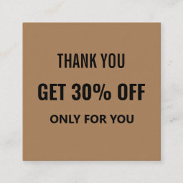 Eenvoudig Minimalistisch Modern Trendy Zwart & Bru Kortingskaartje