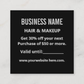 Eenvoudig Minimalistisch Modern Trendy Zwart & Wit Kortingskaartje (Achterkant)