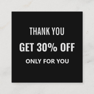 Eenvoudig Minimalistisch Modern Trendy Zwart & Wit Kortingskaartje