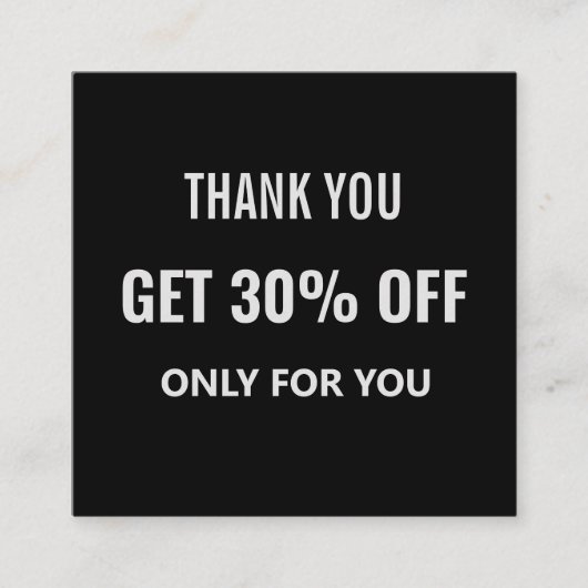 Eenvoudig Minimalistisch Modern Trendy Zwart & Wit Kortingskaartje (Voorkant)