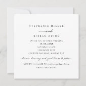 Eenvoudig minimalistisch modern vierkant huwelijk  kaart (Voorkant)