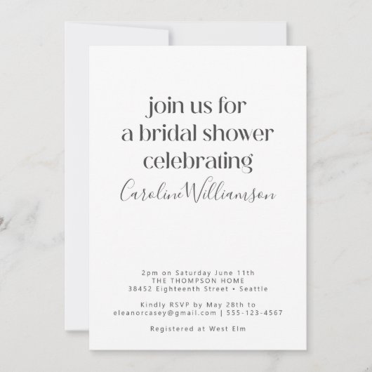 Eenvoudig minimalistisch modern Vrijgezellenfeest  Kaart (Voorkant)