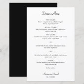 Eenvoudig Minimalistisch Modern Wedding Menu (Voorkant / Achterkant)