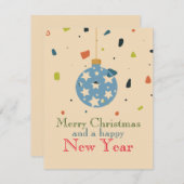 Eenvoudig minimalistisch modern zakelijk kerstfees feestdagenkaart (Voorkant / Achterkant)