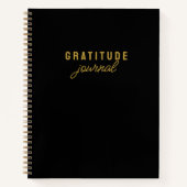 Eenvoudig minimalistisch modern zwart dankbaarheid notitieboek (Voorkant)