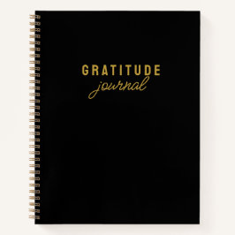 Eenvoudig minimalistisch modern zwart dankbaarheid notitieboek