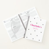 Eenvoudig minimalistisch modern zwart hart roze mo notitieboek (Binnen)