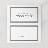 Eenvoudig minimalistisch, modern zwart-wit plaatskaartje (Buitenkant ongevouwen)