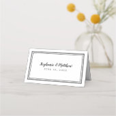 Eenvoudig minimalistisch, modern zwart-wit plaatskaartje (Achterkant)