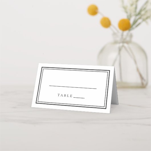 Eenvoudig minimalistisch, modern zwart-wit plaatskaartje (Voorkant)