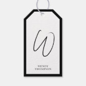 Eenvoudig minimalistisch modern zwart-wit zwart-wi cadeaulabel (Voorkant)