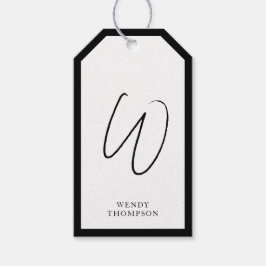 Eenvoudig minimalistisch modern zwart-wit zwart-wi cadeaulabel