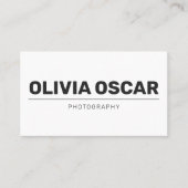 Eenvoudig minimalistisch, modern, zwart-wittekst visitekaartje (Voorkant)