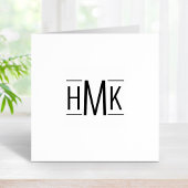 Eenvoudig Minimalistisch Monogram 3 Initialen Lijn Rubberstempel