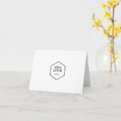 Eenvoudig minimalistisch monogram gepersonaliseerd kaart (Gele Bloem)