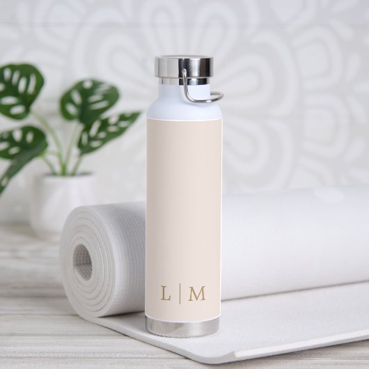 Eenvoudig minimalistisch monogram goud zwart roze waterfles (Yoga)