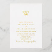 Eenvoudig minimalistisch monogram huwelijk folie uitnodiging (Voorkant)