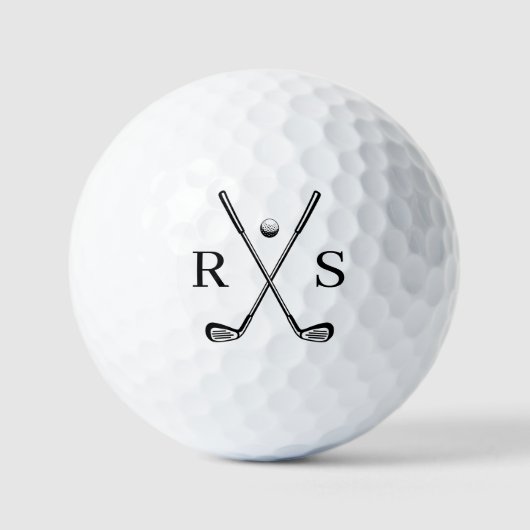 Eenvoudig minimalistisch monogram Initiaal Golfballen (Voorkant)