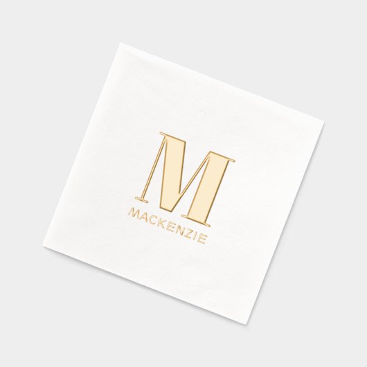 Eenvoudig minimalistisch monogram Initiaal naam Folie Servetten (Links)