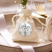 Eenvoudig minimalistisch monogram Initialen Fotobr Ronde Sticker