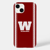 Eenvoudig minimalistisch monogram maroon en wit ge Case-Mate iPhone case (Achterkant)