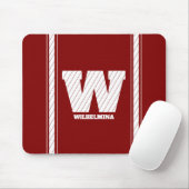 Eenvoudig minimalistisch monogram maroon en wit ge muismat (Met muis)