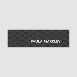 Eenvoudig minimalistisch monogram naamplaatje