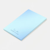 Eenvoudig minimalistisch monogram pastelblauw post-it® notes (Schuin)