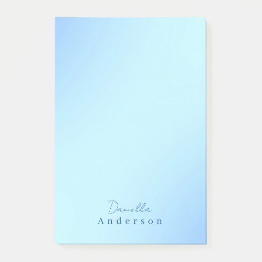 Eenvoudig minimalistisch monogram pastelblauw post-it® notes (Voorkant)