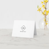 Eenvoudig Minimalistisch Monogram Persoonlijk Brie Kaart (Gele Bloem)