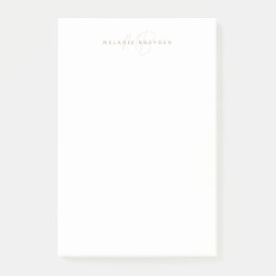 Eenvoudig minimalistisch monogram post-it® notes
