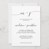 Eenvoudig minimalistisch monogram script foto-brui kaart (Voorkant)