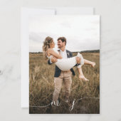 Eenvoudig minimalistisch monogram script foto-brui kaart (Achterkant)