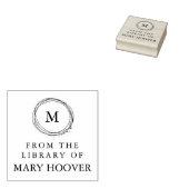 Eenvoudig minimalistisch monogram uit de bibliothe rubberstempel (Gestempeld)