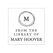 Eenvoudig minimalistisch monogram uit de bibliothe rubberstempel (Afrduk)