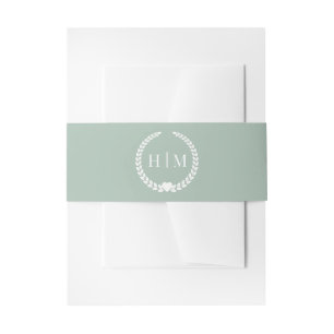 Eenvoudig Minimalistisch Monogram Uitnodigingen Wikkel