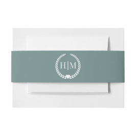 Eenvoudig Minimalistisch Monogram Uitnodigingen Wikkel