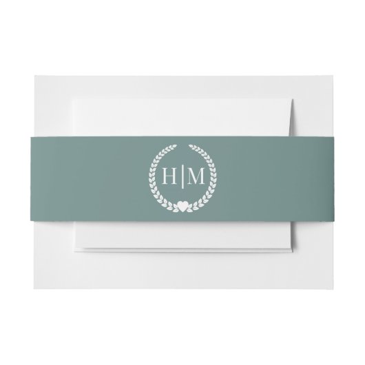 Eenvoudig Minimalistisch Monogram Uitnodigingen Wikkel (Voorkant Voorbeeld)