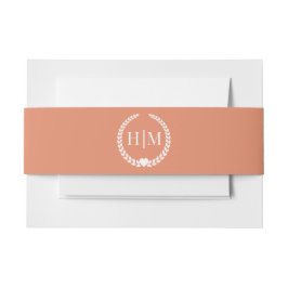 Eenvoudig Minimalistisch Monogram Uitnodigingen Wikkel