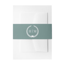 Eenvoudig Minimalistisch Monogram Uitnodigingen Wikkel