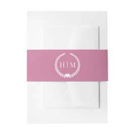 Eenvoudig Minimalistisch Monogram Uitnodigingen Wikkel