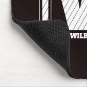 Eenvoudig minimalistisch monogram zwart-wit gestre muismat (Hoek)