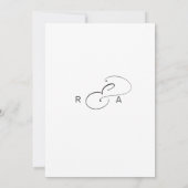 Eenvoudig minimalistisch monogram, zwart-wit kaart (Achterkant)