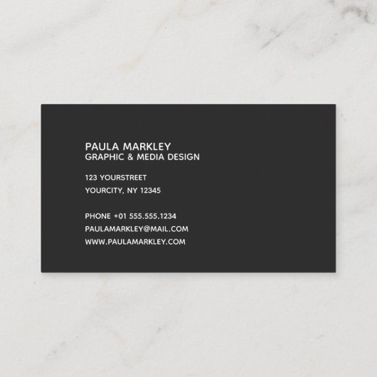 Eenvoudig minimalistisch monogrampatroon - Visitek Visitekaartje (Achterkant)